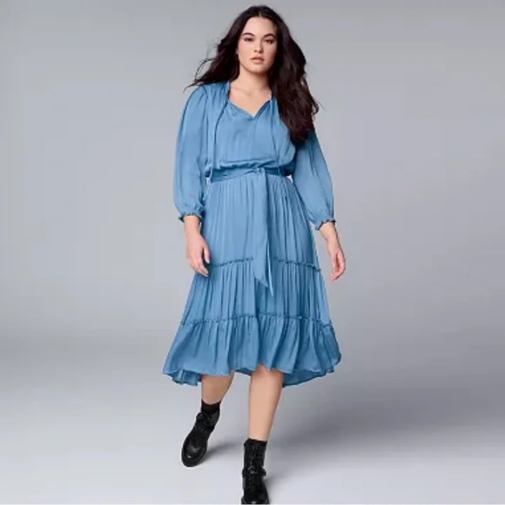 Lt. Blue Vera Wang Dress Large with Belt